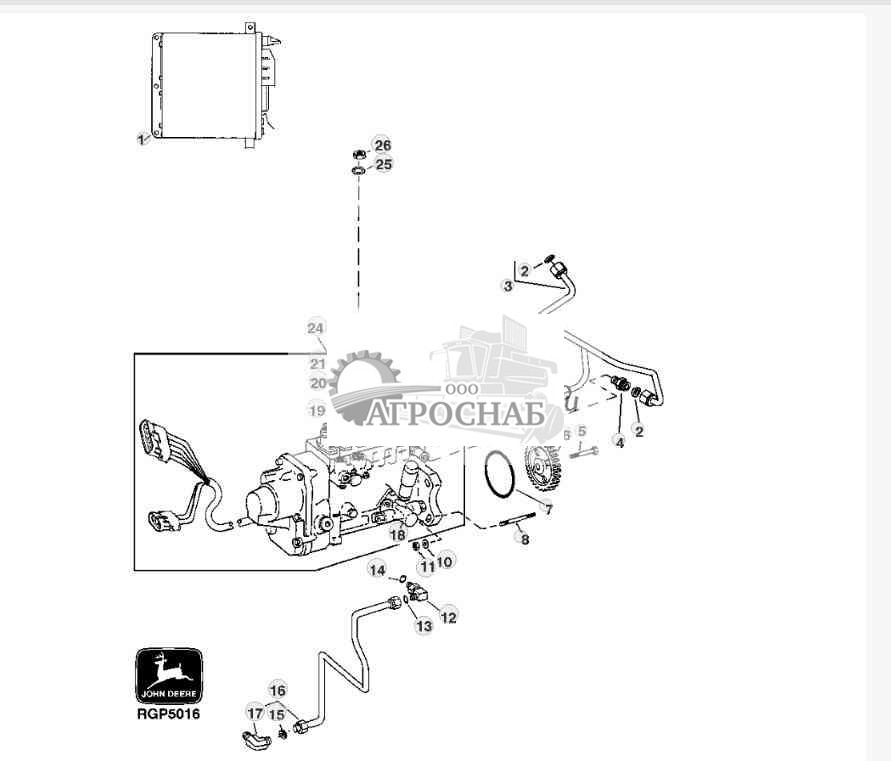 FUEL INJECTION PUMP, LUBE LINE AND ENGINE CONTROLLER (6081) 